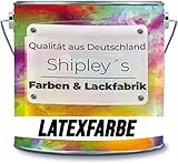 Shipley's Farben & Lackfabrik Latexfarbe Dispersionsfarbe strapazierfähige abwaschbare Wandfarbe in vielen exklusiven Farbtönen (2 l, Weiß)