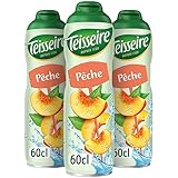 Teisseire Getränke-Sirup Peach/Pfirsich 600ml - Sirup der genauso schmeckt wie die Frucht (3er Pack)