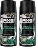 Axe Premium Bodyspray Emerald Geranium Deo ohne Aluminiumsalze für 72H Frische 150 ml (Packung mit 2)