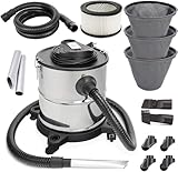 Sellnet Aschesauger 20L Kaminsauger 1650W mit Dual-Filtersystem, Mobiler Staubsauger auf 4 Rollen, Ideal zum Reinigen von Kaminöfen, Grills und Feuerstellen