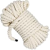 iRenXiao Baumwollseil 10 mm × 15 m, Beige Makramee Baumwollfaden, Kordel Dicke Baumwollkordel, Starke Baumwolle Kordel für DIY Handwerk, Bohemia Stricken, Wandbehang, Geschenke