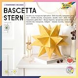 folia 840/1515 - Bastelset Bascetta Stern, Transparent orange, 15 x 15 cm, 32 Blatt, fertige Größe des Papiersterns ca. 20 cm, mit ausführlicher Anleitung - ideal zur zeitlosen Dekoration
