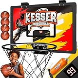 KESSER® Mini-Basketballkorb fürs Zimmer & Büro | Tür-Basketballkorb Indoor & Outdoor | Basketball-Board für Kinder-Zimmer & Wandmontage | Basketballbrett inkl. Ballnetz Pumpe & Ball | Deutschland