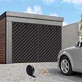 183 213 244 305 488cm Garage Magnetische Thermische Isolierte Tür Vorhang, Garagentorvorhänge für Wintern, Garagentor Wärmeschutzvorhang, Wetterfest(Schwarz,W7xH8ft/213x244cm)