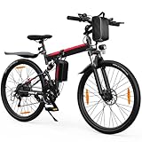AOIHO E Bike Herren Damen, E Mountainbike 26 Zoll E-Bike Klapprad mit 48V 7.8Ah Abnehmbarer Akku, Elektrofahrrad EU-Konformes E Fahrrad 21 Gänge 250W Motor, 5 Modi, LED Licht, MTB EBike Herren