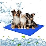 AYSOW Große Kühlmatte für Hunde,65 x 50 cm Selbstkühlende Hautiermatte,Sommer kältematte für Haustiere mit Ungiftiges Gel, Abwischbar, Kühlunterlage für Haustiere,Erfrischung für deinen Liebling,blau