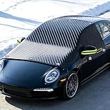 SHIHUAFADACAI Auto Frontscheibenabdeckung Passend für Seat Ateca 2016-2020, Winterschutz Schwarz Windschutzscheibe Eisschutz Abdeckplane Oxford-Gewebe