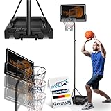 ArtSport Basketballkorb Outdoor mit Ständer & Rollen - höhenverstellbar 255-305 cm Korbanlage Erwachsene Kinder Basketballanlage Basketballständer