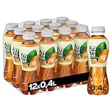 Fuze Tea Schwarzer Tee Pfirsich Holunderblüte - erfrischende Fusion aus Tee, Saft und Kräutern aus Pfirsich und Holunderblüte - ohne Zucker und ohne Kalorien - Einweg Flaschen (12 x 400 ml)