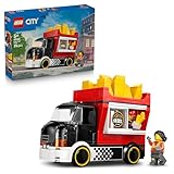 LEGO City Pommes-Truck - Spielzeug Fahrzeug Modellbau mit abnehmbarem Verkaufsbereich, 2 Minifiguren und Zubehör - Geburtstagsgeschenk für Jungen ab 5 Jahren - 60488