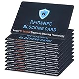 DOPENSPI 10 Stück RFID Blockierkarten, Schutz Gegen Funk Datenverlust RFID/NFC Blocker Karte Ultradünne für Brieftasche Debitkarten, Kreditkarten Reisepässe Identitätsdiebstahl Prävention(Dunkelblau)