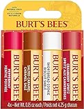 Burt's Bees Geschenkset | Lippenbalsam-Set mit Bienenwachs und Vitamin E | 100 % natürlichen Ursprungs | Shortbread Cookie, Cranberry Spritz, Salzkaramell und Pfefferminz | 4 x 4,25 g