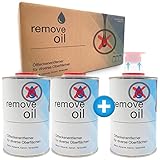 3-er Set SOLUTIONAR® Ölfleckentferner remove oil-3 x 1000 ml Ölfleckenentferner für Pflastersteine-Stein Reiniger-Ölfleckenentferner Beton-Öl Fleckenentferner Betonplatten-Ölbindemittel (3, 3000ml)
