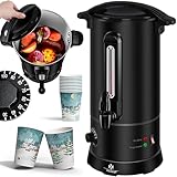 KESSER® Glühweinkessel 6,8/10/20/30L Edelstahl Inkl. Becher, Glühweinkocher mit Thermostat Glühweinautomat Heißgetränkeautomat Wasserkocher Heißwasserspender Einkochautomat Füllstandanzeige Zapfhahn