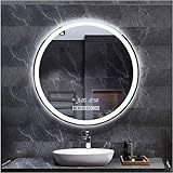 LED-Badezimmerspiegel, beschlagfrei, dimmbar, zur Wandmontage, Make-up-Touch-Spiegel mit Licht, Bluetooth-Lautsprecher, einstellbare Helligkeit (Größe: 500 x 500 mm)