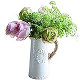 CNBYDK Künstliche Blumen, gekräuselte Rose, Simulationsblume, Wohnzimmer-Desktop-Dekoration, Plastikblumenstrauß, Kunstblumenset, Seidenblumenstrauß, mit Va