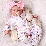 BABESIDE Reborn Puppe – 20 Zoll 50 cm Reborn-Baby Mädchen, Stoffkörper Realistische schlafende Babypuppe mit, Kleidung, Zubehör für Kinder ab 3 Jahren