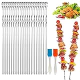 Grillspieße edelstahl,20 Stück grillspieße aus rostfreiem edelstahl,Grill Kabob Spieße edelstahl grill kabob spieße edelstahl Kebab spieße schaschlikspiesse edelstahl,für Lagerfeuer Oder Grillschale