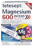 tetesept Magnesium 600 Intens (20 Sticks) zur Einnahme ohne Wasser – Hochdosiertes Magnesium 600 mg + Vitamin B1, B6, B12 & D3 – Vegan, Zitrusgeschmack – Für Muskeln, Knochen & Energiestoffwechsel