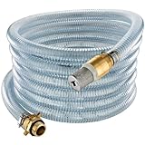 Poppstar PVC Ansaugschlauch 7m mit Edelstahlsaugkorb und Messing Rückschlagventil 1' (ID 25mm / AD 33mm, Wandstärke 4mm), blau