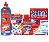 Somat Spülmaschinen-SET, Klarspüler 750 ml + Maschinenreiniger Tabs 3 Stück + Intensiv-Maschinenreiniger 250 ml + Spezial Salz