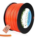 SWAWIS Trimmerfaden Ersatzfaden Rasentrimmer 2,4mm/240M Rasen Mähfaden Ersatz-Trimmer Leine Nylonfaden Motorsense Trimmerschnur für Weed Grass Yard oder Garden, Orangerot