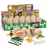 PAMIYO Dino Ausgrabungsset für Kinder, 12 Stück Dinosaurier Eier Ausgraben Dino Ei Spielzeug Party Dino Eier zum Ausgraben Dinosaurier Spielzeug ab 4 5 6 7 8 9 10 Jahre Geschenk für Kinder