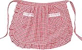 CRB Fashion Halb-Bistro-Küchenschürze mit Taillentasche, passend für Größe XS bis L, Rot, Einheitsgröße