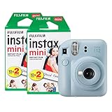 Fujifilm instax Mini 12 Sofortbildkamera mit 40 Aufnahmen, Pastellblau