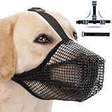 Maulkorb für große Hunde, Atmungsaktive Haustier Maske Hundetraining, Maulkorb mittlere Hunde mit Klettverschluss, Maulkorb für Kleine Mittlere große Hunde (L)