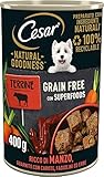 Cesar Natural Goodness Nassfutter für Hunde mit Rindfleisch und Gemüse, 6 Dosen à 400 g, insgesamt 2,4 kg