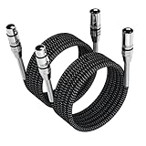 FIBBR XLR Kabel 8m-2 Pack, Mikrofonkabel Nylongeflecht XLR Stecker auf Buchse strapazierfähiges symmetrisches Mikrofonkabel kompatibel mit Vorverstärkern/Lautsprechersystemen und mehr