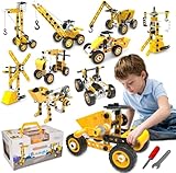 HOMETTER Mint Lernspielzeug | 10-in-1 Ingenieur-Set (108 Teile) für Kinder 3+ | Baufahrzeuge & Kran-Kreativset Jungen/Mädchen
