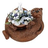 Blumentopf - Otter Design wetterbeständiger Übertopf | 14.5 x 13 x 6.5 cm Zimmer Blumentopf Übertopf - für Garten Fensterbank Terrasse Balkon