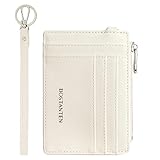 BOSTANTEN Geldbörse Damen Klein, PU Leder Kreditkartenetui RFID Schutz Geldbeutel Damen Kartenetui mit Münzfach, Mini Frauen Portemonnaie Kartenhalter Slim Wallet(Beige)