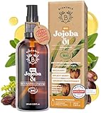 BIONOBLE Jojobaöl Bio Kaltgepresst 100% Rein - Reguliert Sebum, Pflegt Sanft, Anti-Pickel - Jojobaöl Haare, Gesicht, Körper, Nägel - Hexanfrei, Vegan Jojoba Oil - Glasflasche, Pipette, Pumpe - 100ml