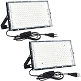 CREATESTAR LED Strahler 150W 2er, LED Strahler Außen, Superhell 15000LM Außenstrahler, 6500K Kaltweiß LED Fluter mit IP65 Wasserdicht für Garten, Garage, Sportplatz, Terrassen