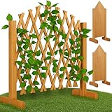 GARDEBRUK® 2er Set Rankgitter Gartenzaun bis 200cm ausziehbar faltbar Garten Balkon Spalier Rankhilfe Holzzaun Pflanzengitter