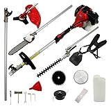 Rasenmäher, Benzinmotor, 1,75 kW, 52 cc, Garten-Heckenschere, 5-in-1-Benzin-Strimmer, Kettensäge, Freischneider