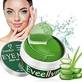Eveellyn Augenpads, 30 Paar Ntürliche Aloe Vera Hydrogel Eye Pads für Feuchtigkeit und Anti-Aging, Kollagen und Hyaluronsäure Augenmaske für geschwollene Augen, Fältchen, Tränensäcke, Augenringe