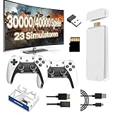 XIXIMENG M15 Retro Konsole Game Stick 40000+ Spielen 23 Emulator,4K HD Retro-Spielkonsole mit Zwei kabellose Controller,Plug and Play Wireless Videospielkonsole für TV,Geschenk für Erwachsene (128G)