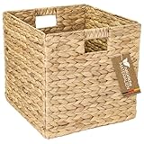 HMF Aufbewahrungskorb, Korb geflochten aus Wasserhyazinthe Seegras | passend für Kallax | 32 x 34,5 x 32 cm