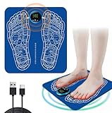 EMS Fußmassagegerät,Fußmassagegerät Elektrisch,USB Faltbares und Tragbares Elektrisches Fußmassagegerät, Fördert die Blutzirkulation, Lindert Muskelschmerzen,8 Modi und 19 Intensitäten