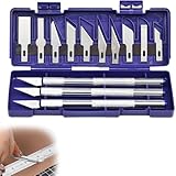 JYNXOR 3 Stück Precision Carving Craft Messer Set Cutter für DIY Art Work Cutting, Skalpell mit 10 Ersatzklingen, Bastelmesser Cuttermesser Hobbymesser Schnitzmesser Caving, Skulptur, Lackschutzfolien
