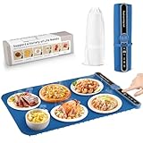 Warmhalteplatte Elektrisch, Faltbare Elektrische Wärmeplatte, 40-120°C Tragbarer Speisenwärmer Wärmeplatte Nano-Silikonmaterial mit 9 Temperaturstufen für Warmhalten & Auftauen, 60x38 cm (Blau)