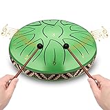 Do-Electr Steel Tongue Drum 6 Zoll 11 Tone Zungentrommel Scheibentrommel, Steel Pan Töne Schlaginstrument Hand Pan Drum mit Tasche,Fingerpick, und Schlägel für Meditation Yoga Klangheilung