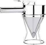Limeow 1200ml Pfannkuchen Teigspender Edelstahl Teigportionierer Edelstahl Teig Spender Batter Trichter Backtrichter für Zuhause Küche Bäckerei Kuchen Desserts Kochwerkzeuge stainless steel silber