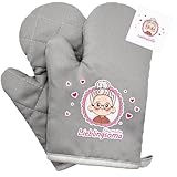 Oma Geschenk Ofenhandschuhe, ZEACKUQ Geschenke für Omas zum Geburtstag Weihnachten Küchenhandschuhe, Backhandschuhe Lustig Oma Topfhandschuhe