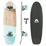 Apollo Mini-Longboard | Midi Cruiser als Komplett-Board, 70cm (30x8) | wendiges Kick Tail Mini Longboard aus Holz im Vintage Skateboard-Style | Longboard Erwachsene mit High Speed ABEC 9 Kugellagern