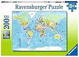 Ravensburger Kinderpuzzle - 12890 Die Welt - Puzzle-Weltkarte für Kinder ab 8 Jahren, mit 200 Teilen im XXL-Format